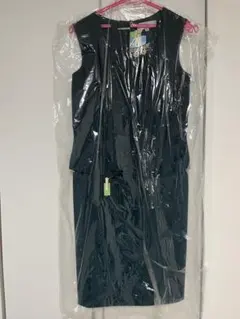 ダークグリーン ノースリーブ ワンピース 38 パーティドレス