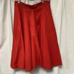 ザラウーマン ひざ丈 プリーツスカート フレア Ａライン ビタミンカラー