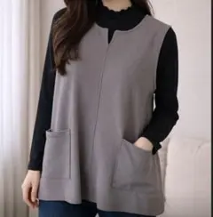 ポケット付き ベスト 黒インナーセット Ｍサイズ