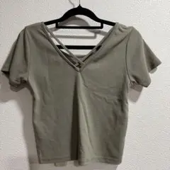 ANAP バッククロストップス Vネック Tシャツ サイズF