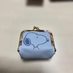 スヌーピー　がま口　小物入れ/コインケース/水色 新品未使用
