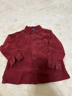 COMME CA DU MODE 赤系コーデュロイシャツ