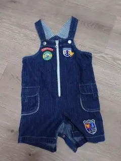 ミキハウス　プッチーくん　マリン デニムオーバーオール 90サイズ