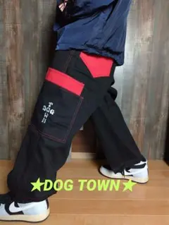 激レア!新品☆ DOG TOWN ワイドデニム パッチワーク　レッド