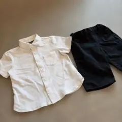 COMME CA ISM ホワイトシャツ ブラックパンツ 100cm