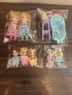 リカちゃん　三つ子　ミキちゃんマキちゃん　赤ちゃんお世話セット　まとめ売り