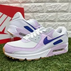 黄変あり ナイキ W エアマックス 90 白紫青 DX3316-100 28.0