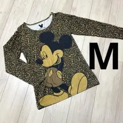 古着　ヴィンテージ　ミッキー　ヒョウ柄　アニマル柄　ロンT M