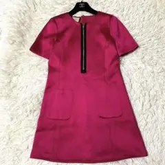 【現行✨】GUCCI シルク100% 半袖 ジップアップ ワンピース 36