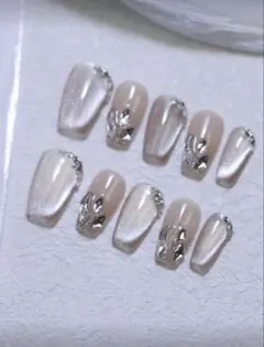 ベージュ ネイルチップ 10個セット