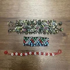 エスニックスタイル ビーズブレスレット 3点セット