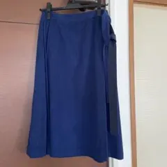 ラインが綺麗　ブルー　フレアスカートのサムネイル