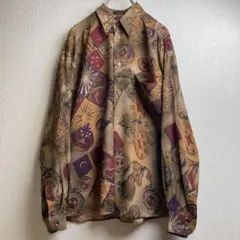 ヴィヴィアンウエストウッドマン】柄シャツ ロープ フィッシュネット 