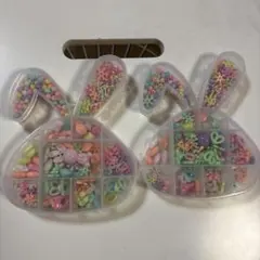 ウサギ型パステルビーズセット 2個