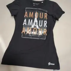 極美品!!平成ギャルy2k GUESS ラメ エッフェル塔 AMOURピチT海外のサムネイル