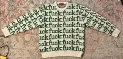 Supreme Fuck Sweater ホワイト グリーン Mサイズ ニットのサムネイル