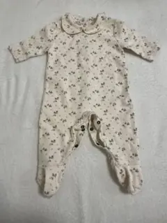 monbebe 花柄 襟付きロンパース