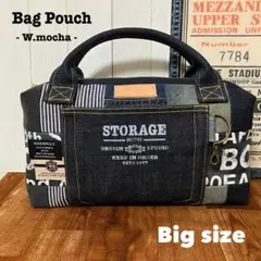 ハンドメイド　バッグポーチ　デニムリメイク