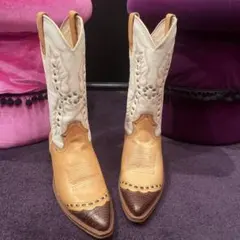 新品☆ウエスタンブーツ ベージュ レザー デッドストック　サイズ38