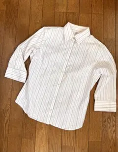 ユニクロ　シャツ　M ストライプ　七分袖
