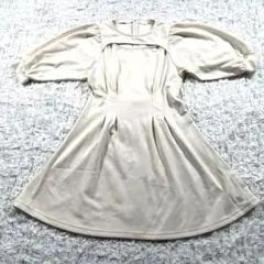 SLY スライ ショートワンピース ミニ フロントオープン ベージュ レディース