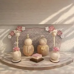 58 ひな祭り　ひな人形　お雛様　ハンドメイド　雛人形　木製　雛飾り　春