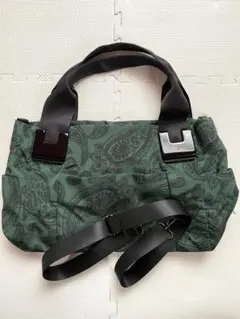 ear PAPILLONNER 樹脂パーツトートバッグM ペイズリー グリーン