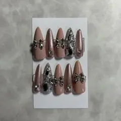 ネイルチップ ピンク リボン 埋めつくし