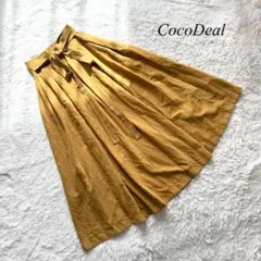 D1【ココディール】フレアスカート　ロング　1 ウエストバックゴム　リボン