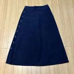 美品 コーデュロイスカート 紺色 samansaMos2 フリーサイズ