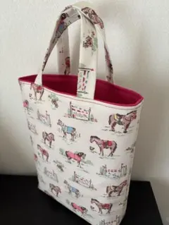 【ピンク】キャスキッドソン　ホース　ラミネート　トートバッグ　ハンドメイド　②のサムネイル
