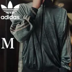 新品M⭐️adidas ファイヤーバード ベロア トラックトップ グリーン