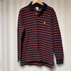 Brooks Brothers ネイビー/レッド ストライプ ポロシャツ S美品