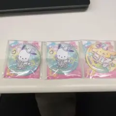 未開封　サンリオ　セブンイレブン　缶バッジ3個セット　ポチャッコ　ポムポムプリン