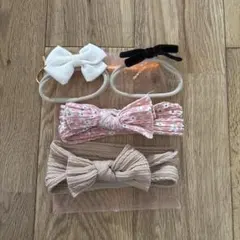 ベビーヘアバンド4点セット　リボン付き