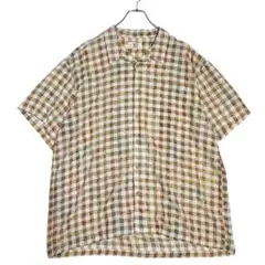 美品　グロスベック　（4L）　シャツ シースルー　半袖　チェック　ペイズリー