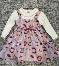 mezzo piano メゾピアノ ジャム瓶柄 ワンピース　100cm