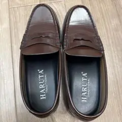 HARUTA ブラウン ローファー 擦り傷あり