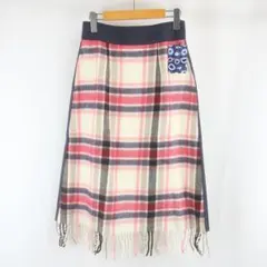 新品 Ritmo Latino チェック フリンジ ミモレ スカート レディース