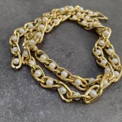 【大特価】ハンドメイドパーツ　パーツゴールドチェーン　約50センチ