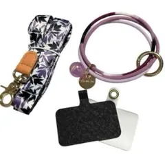 スマホストラップ ネックストラップ スマホケース用 調節可能 パープル