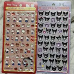 正規品　キティ&クロミ　ボンボンドロップシールmini 2枚