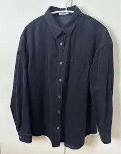 【美品】シネマクラブ CINEMA CLUB コーデュロイシャツ(M) ブラック