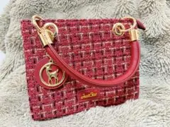 ZARAジャンル 海外ブランド ツイードショルダーバッグ 2way 赤