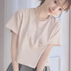 ミシェルマカロン キラキラ Tシャツ ミニ丈 ピンクのサムネイル