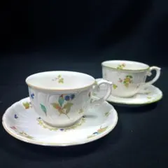 最終値下げ　ノリタケ　カップ＆ソーサー2客　クラフトーン他　上品な小花柄　2種類