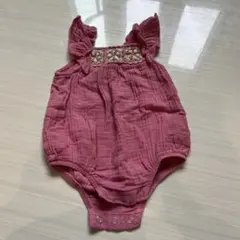 ZARA ベビー ロンパース 74cm ピンク クロシェ編みのサムネイル