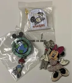 【キャスト限定】ディズニーピンバッジ ミニーマウス ジミニークリケット