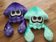 スプラトゥーン イカ型ぬいぐるみセット（紫・緑）
