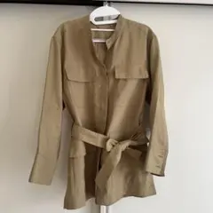 ベイジ　サファリシャツ　ウエストベルト付のサムネイル